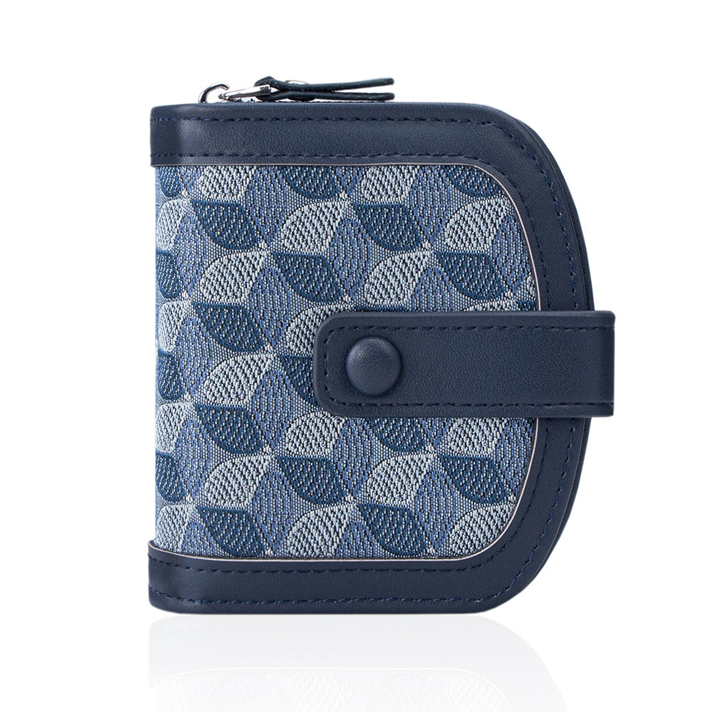 Women's Embroidered Wallet - Geometric Pattern PU Leather Bifold Wallet with Multiple Compartments