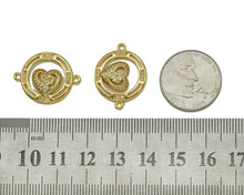 Load image into Gallery viewer, CZ Heart On Round Ring Connector, Sku#JL103
