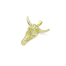 Load image into Gallery viewer, Big Gold Ram Ox Head Charm, Sku#LK930
