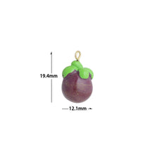 Load image into Gallery viewer, Enamel Gold Purple Mangosteen Charm Pendant,Sku#LK1240