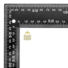 Load image into Gallery viewer, Clear CZ Gold Lock Pad Charm Pendant,Sku#LD732
