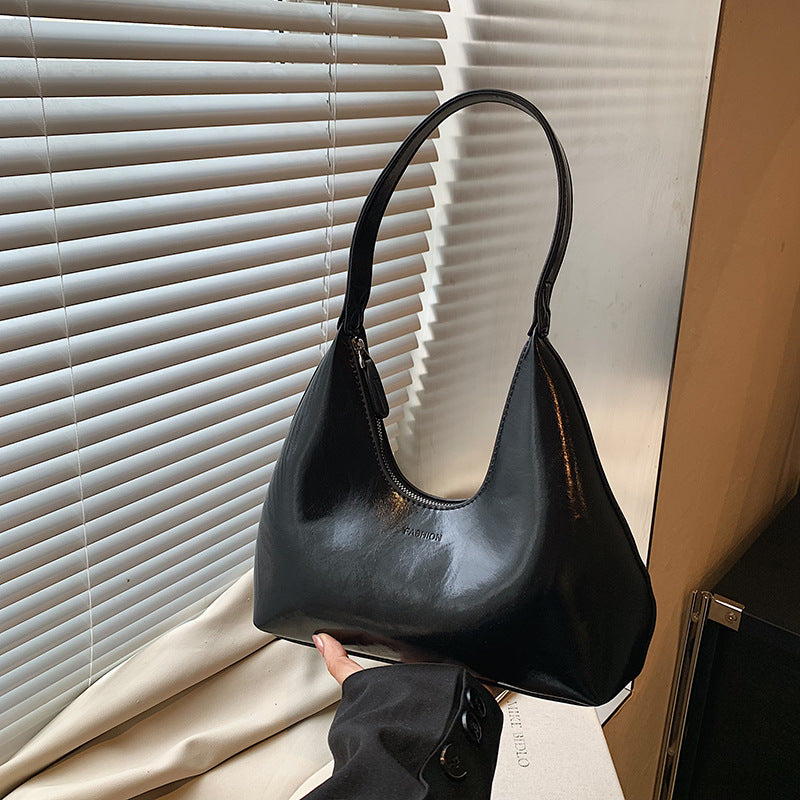 Retro Dumpling Bag - Soft PU Leather Shoulder Bag for Women