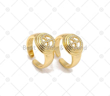 Load image into Gallery viewer, CZ Peace Sign Adjustable Ring, Sku#X277