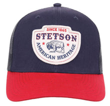 Load image into Gallery viewer, Stetson American Heritage Bison (Navy/ Red) - Trucker Cap