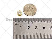 Load image into Gallery viewer, CZ Micro Pave Cute Round Shape Pendant, Round Charm, Big CZ Pave Pendant, Gold plated,6x8mm, Sku#LK103