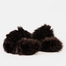 Load image into Gallery viewer, The Izmir Black Patent Leather Natural Fur Women Slipper