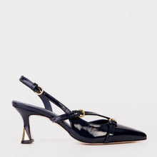 Load image into Gallery viewer, The Atlantic Navy Blue Leather Slingback Women Sandal