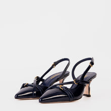 Load image into Gallery viewer, The Atlantic Navy Blue Leather Slingback Women Sandal
