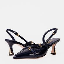 Load image into Gallery viewer, The Atlantic Navy Blue Leather Slingback Women Sandal
