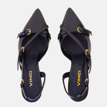 Load image into Gallery viewer, The Atlantic Navy Blue Leather Slingback Women Sandal