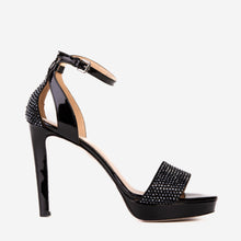 Load image into Gallery viewer, The Mars Platform Heel Black Leather Women's Sandal