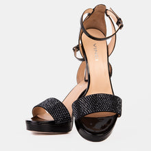 Load image into Gallery viewer, The Mars Platform Heel Black Leather Women's Sandal