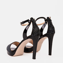 Load image into Gallery viewer, The Mars Platform Heel Black Leather Women's Sandal