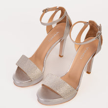 Load image into Gallery viewer, The Mars Platform Heel Silver Leather Women's Sandal