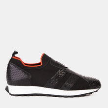 Load image into Gallery viewer, The Aslan Black Knitted &amp; Leather Men Sneaker