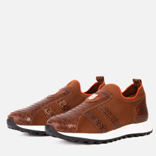 Load image into Gallery viewer, The Aslan Tan Knitted &amp; Leather Men Sneaker