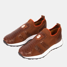 Load image into Gallery viewer, The Aslan Tan Knitted &amp; Leather Men Sneaker