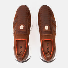 Load image into Gallery viewer, The Aslan Tan Knitted &amp; Leather Men Sneaker