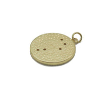 Load image into Gallery viewer, CZ Gold Enamel Flower bee Mountain Round Coin Charm, Sku#LX149