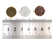 Load image into Gallery viewer, Black CZ Micro Pave Round Disc Connector, Cubic Zirconia Space Connector, Bracelet Necklace Findings, 16x19mm, 1pc,SKU#A85