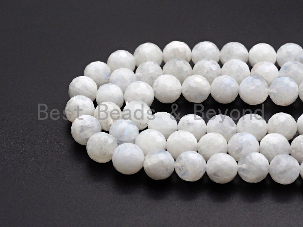 High Quality Natural Blue Moonstone faceted, Round Faceted 6mm/8mm/10mm/12mm Moonstone Beads, 15.5 Full Strand, sku# U818
