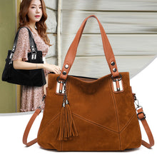 Load image into Gallery viewer, Women's Retro Tassel Suede Crossbody Bag | Vintage European Style Handbag with Multiple Pockets