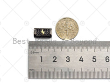 Load image into Gallery viewer, Lighnting/Eagle Bead,Tube Spacer Bead, Black CZ Pave Tube Spacer Beads for Men/Women Jewelry Making, 7x14mm, sku#ML21