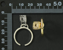 Load image into Gallery viewer, CZ Lock Adjustable Ring, Sku#X303