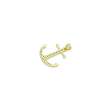 Load image into Gallery viewer, Clear CZ Gold Boat Anchor Charm Pendant, Sku#LK1166