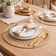 Load image into Gallery viewer, Malibu Handwoven Scallop Placemats