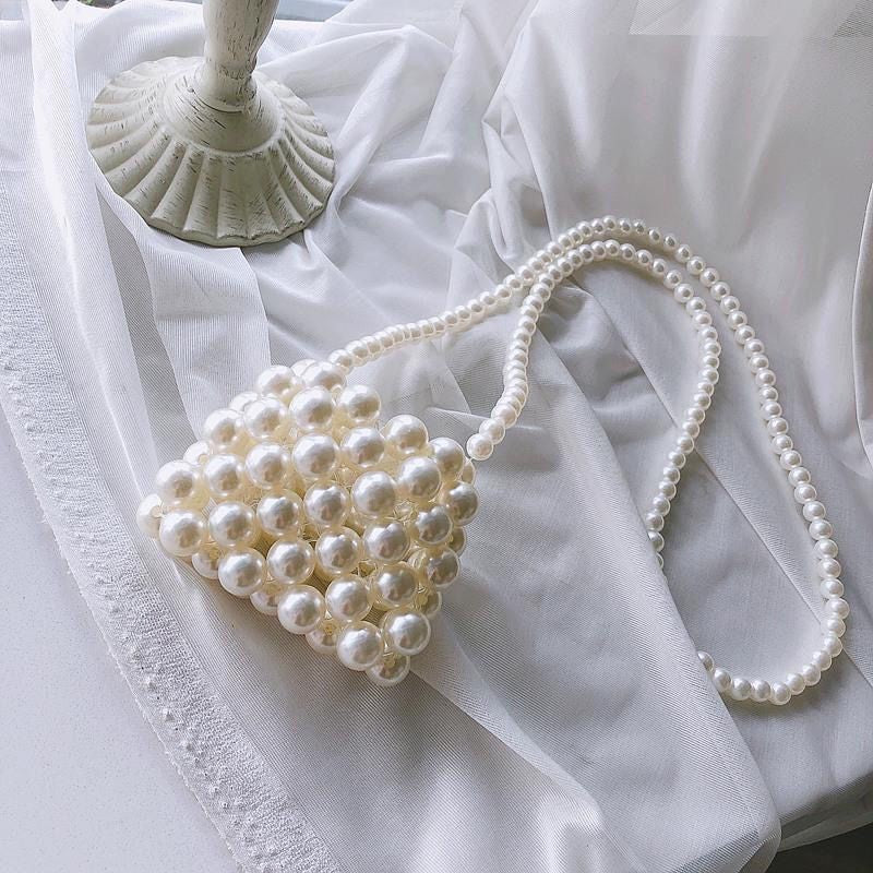Handwoven Pearl Crossbody Bag