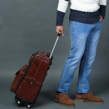 Load image into Gallery viewer, Leather Carry-On Trolly Bag