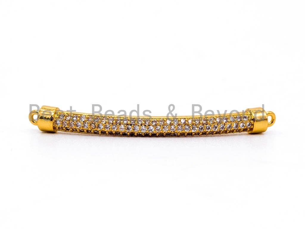 Clear CZ Micro Pave Curved Bar Connector, sku#M218