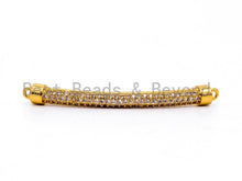 Load image into Gallery viewer, Clear CZ Micro Pave Curved Bar Connector, sku#M218