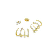 Load image into Gallery viewer, Gold Silver Claw Earrings, Sku#A243