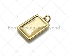 Load image into Gallery viewer, Gold Initial Letter Charm, 18k Real Gold Plated Alphabet Pendant Charm,  Alphabet Letter Rectangle Charm, Initial Charm,13x18mm,sku#F1331