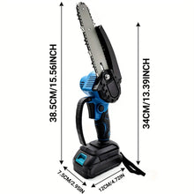 Load image into Gallery viewer, 6-inch Cordless Mini Chainsaw – Handheld Electric, Lightweight, Battery-Powered