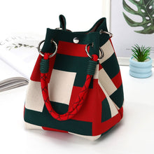 Load image into Gallery viewer, Women's Knitted Tote Bag - Large Capacity Magnetic Closure Bucket Bag