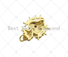 Load image into Gallery viewer, Fuchsia CZ Micro Pave Heart Shape Pendant/Charm, 18K Dainty