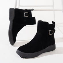 Load image into Gallery viewer, Women's Round Toe Ankle Boots with Side Zipper - Flat Heel Suede Boots