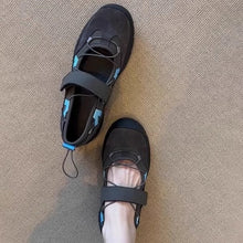 Load image into Gallery viewer, Women's Vintage Leather Mary Jane Shoes | Velcro Strap Thick Sole Low-Top