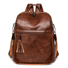 Load image into Gallery viewer, Classic Women's Vintage Backpack – PU Leather | Brown, Black, Pink