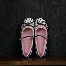 Load image into Gallery viewer, Women's Bow-Tie Slingback Flat Shoes - Round Toe Polka Dot Summer Flats
