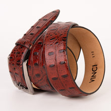 Load image into Gallery viewer, The Savamala Burgundy Leather Belt