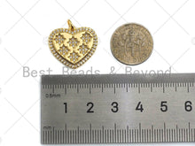 Load image into Gallery viewer, CZ Micro Pave North Star On SIlver Heart Shape Pendant, SKU#F1246