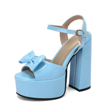 Load image into Gallery viewer, Women's Chunky Heel Peep-Toe Platform Sandals - Buckle Closure Casual Heels