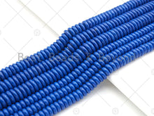 Load image into Gallery viewer, Quality Lapis Blue Smooth Rondelle Jade Beads, 3x12mm Spacer Beads, Blue Jade Beads, 15.5'' Full Strand, Sku#U1084C