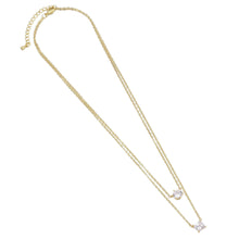 Load image into Gallery viewer, Dainty Gold Round Square Pendant Layering chain Necklace, sku#EF485