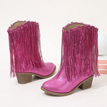 Load image into Gallery viewer, Western Fringe Ankle Boots