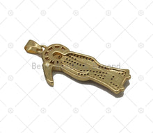 Load image into Gallery viewer, CZ Micro Pave Death Shape Pendant, 18K Gold Filled Grim Reaper Charm, Necklace Bracelet Charm Pendant, Sku#JL68